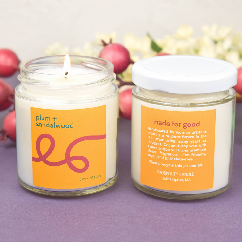 Harvest Glass Jar Candle - Plum + Sandalwood - Handmade