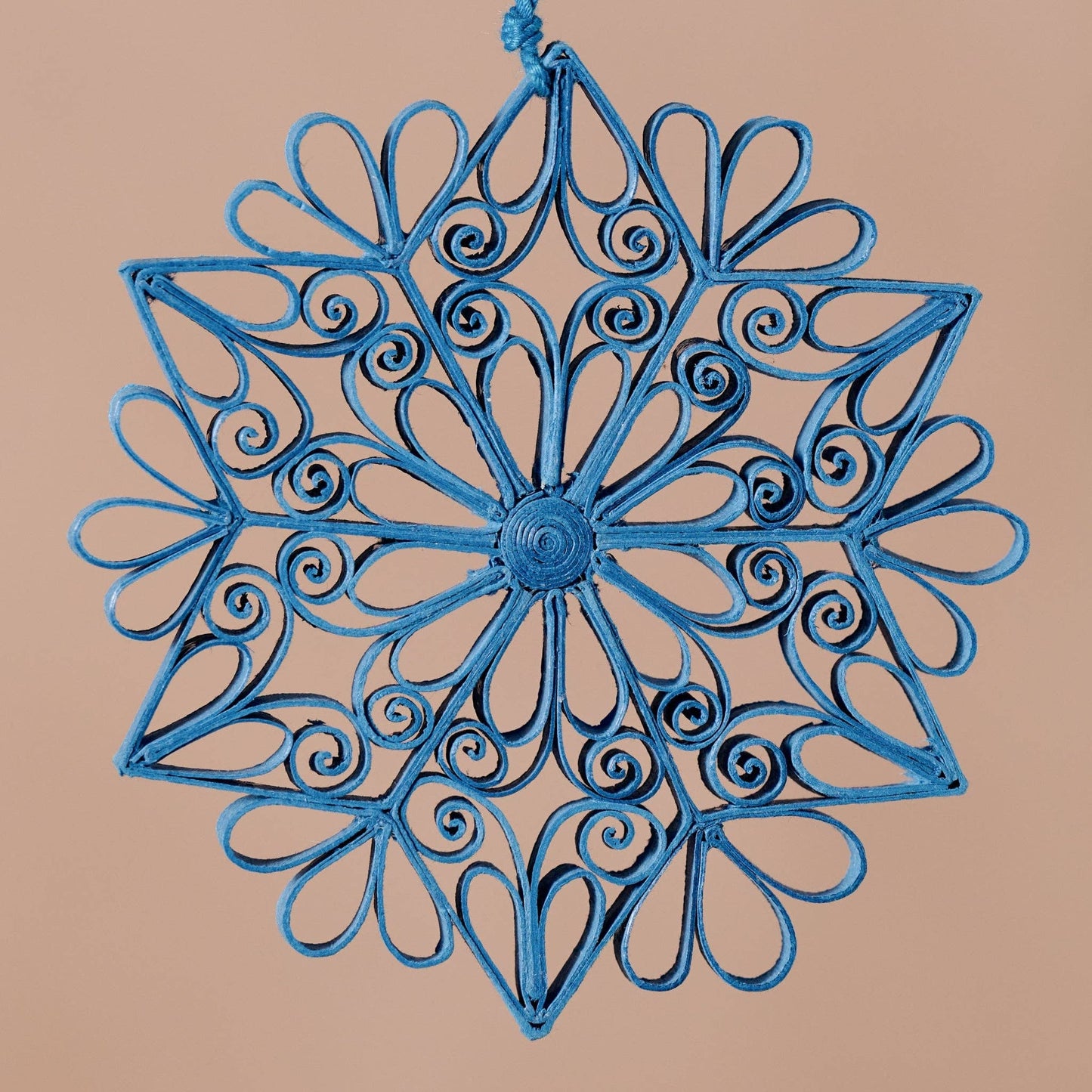 Kula Quilled Snowflake Ornament - Blue