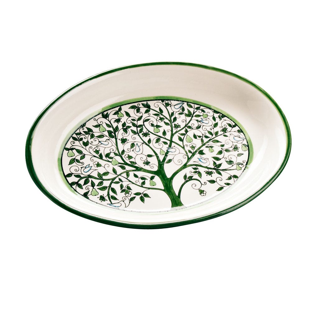 Platter oval tree cer 16Lx11