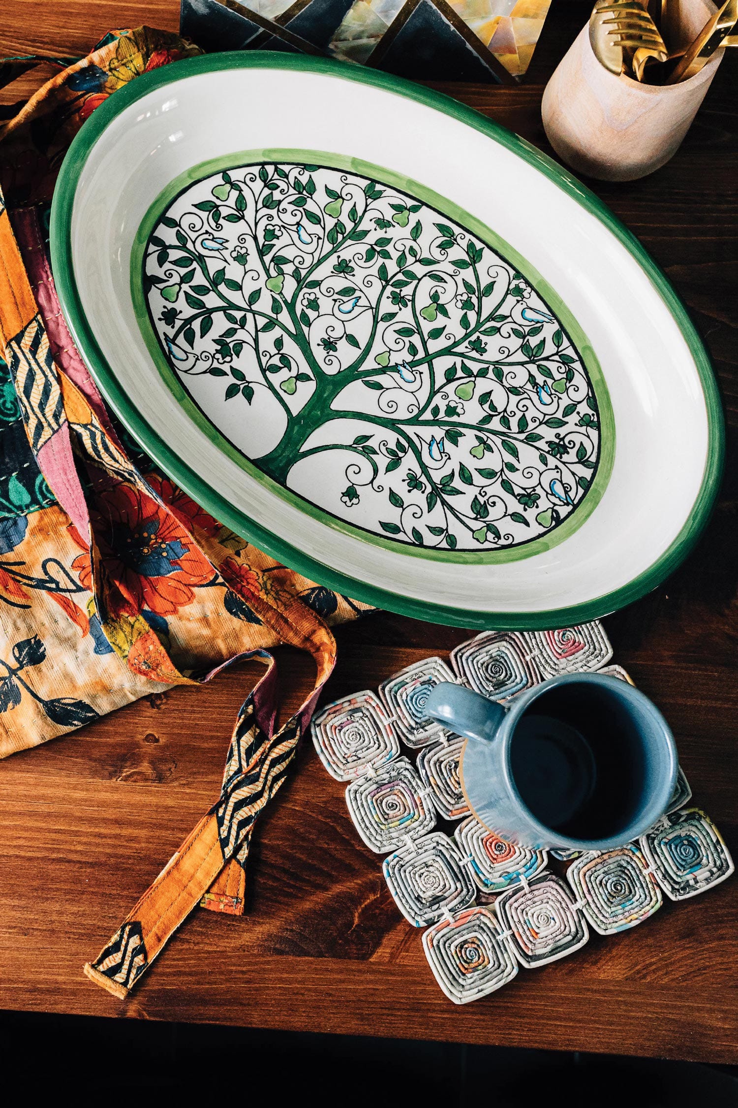 Platter oval tree cer 16Lx11