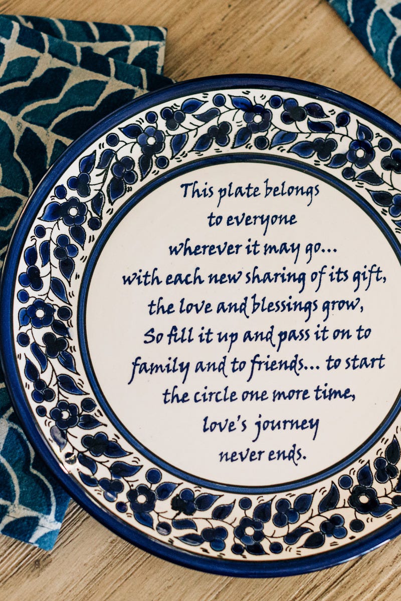 Ceramic Plate, "Sharing Poem"