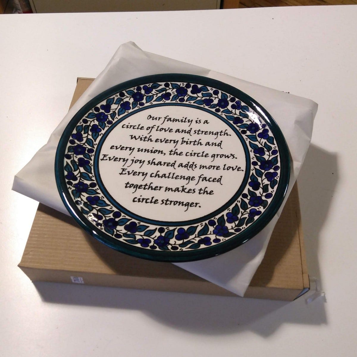 Ceramic Plate, "Family Poem"