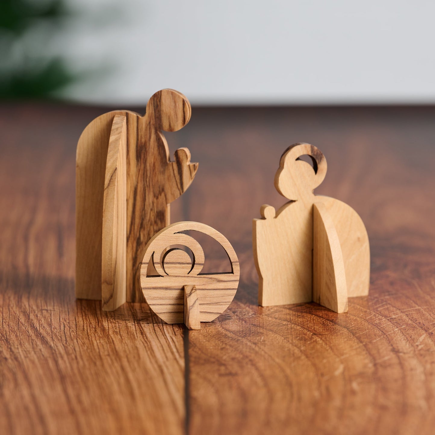 Nativity collapsible S/9 olive wood 6H natural