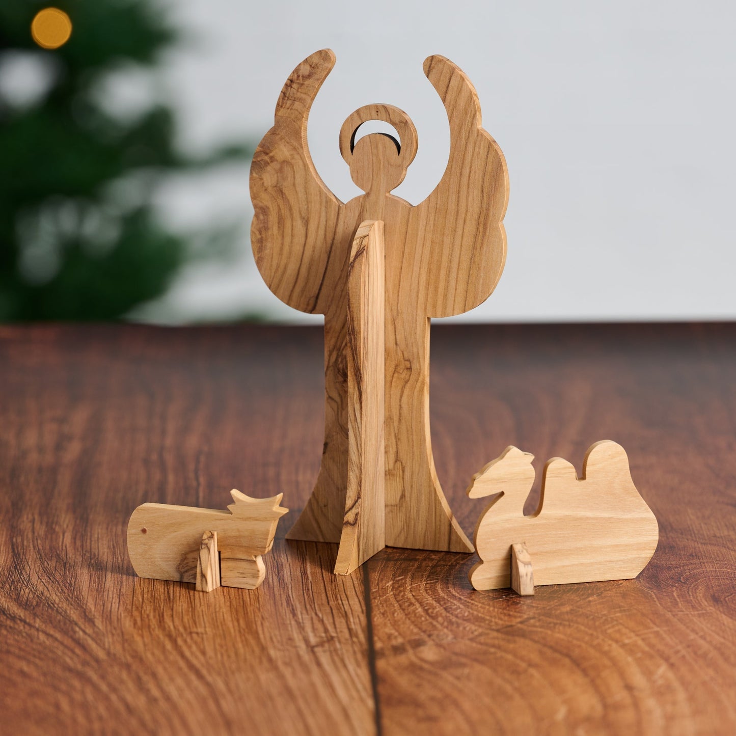 Nativity collapsible S/9 olive wood 6H natural