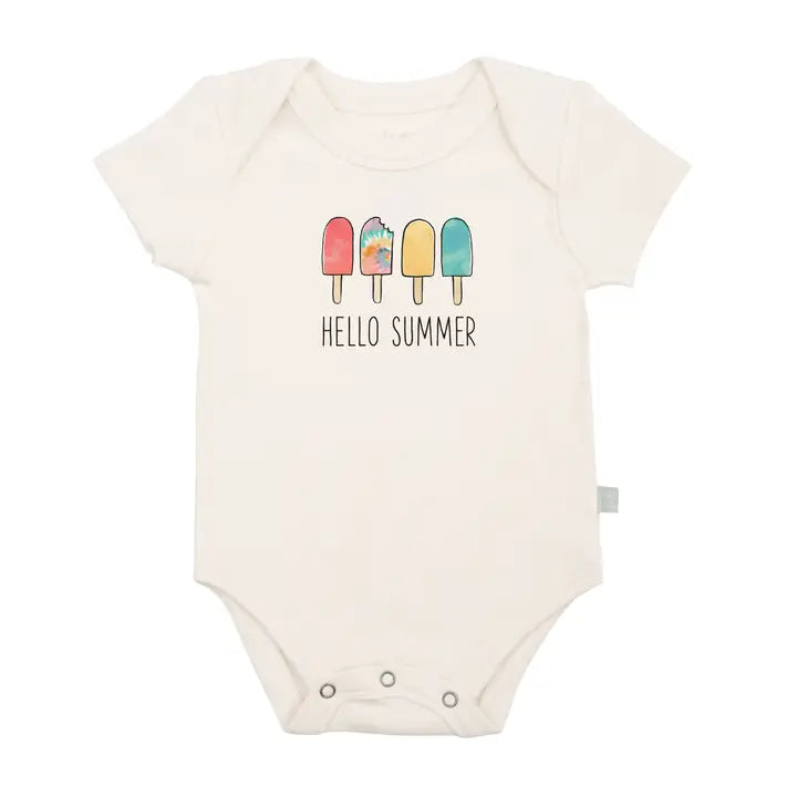 Organic Graphic Bodysuit, "Hello Summer"