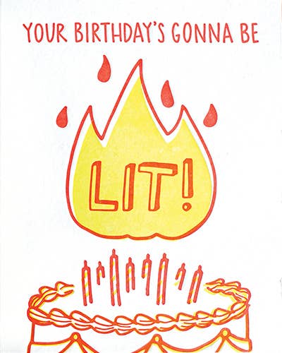 Recycled Paper Cards, "Lit Birthday"