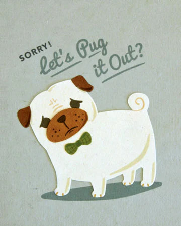 Recycled Paper Cards, "Pug it Out"