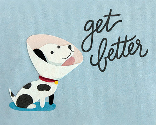 Recycled Paper Cards, "Get Better Dog"