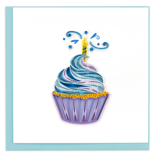 Quilled Greeting Card, "Cupcake & Candle"