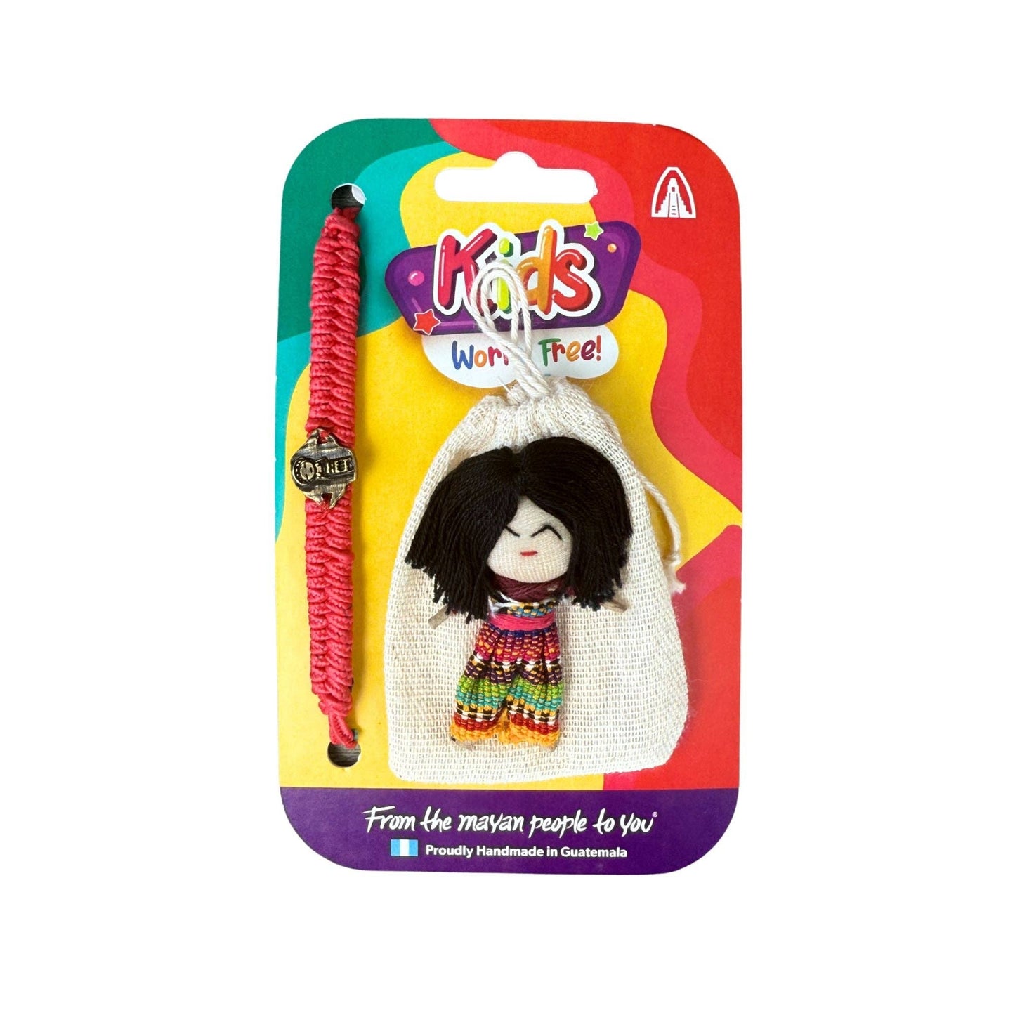 Worry Doll with Woven Cotton Bracelet^
