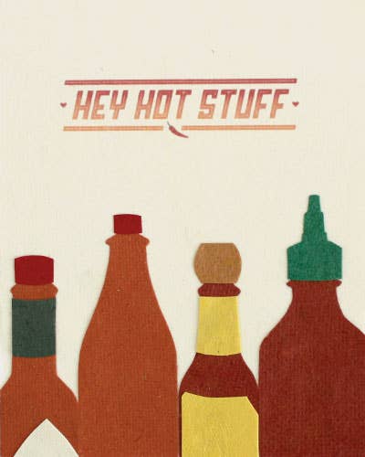 Recycled Paper Cards, "Hey Hot Stuff"