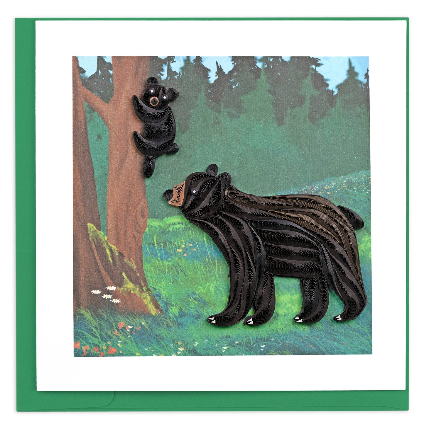Quilled Greeting Card, "Black Bear and Cub"
