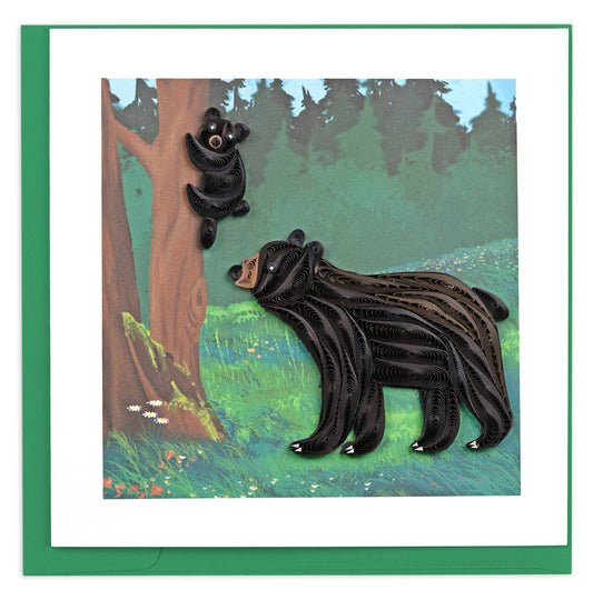 Quilled Greeting Card, "Black Bear and Cub"