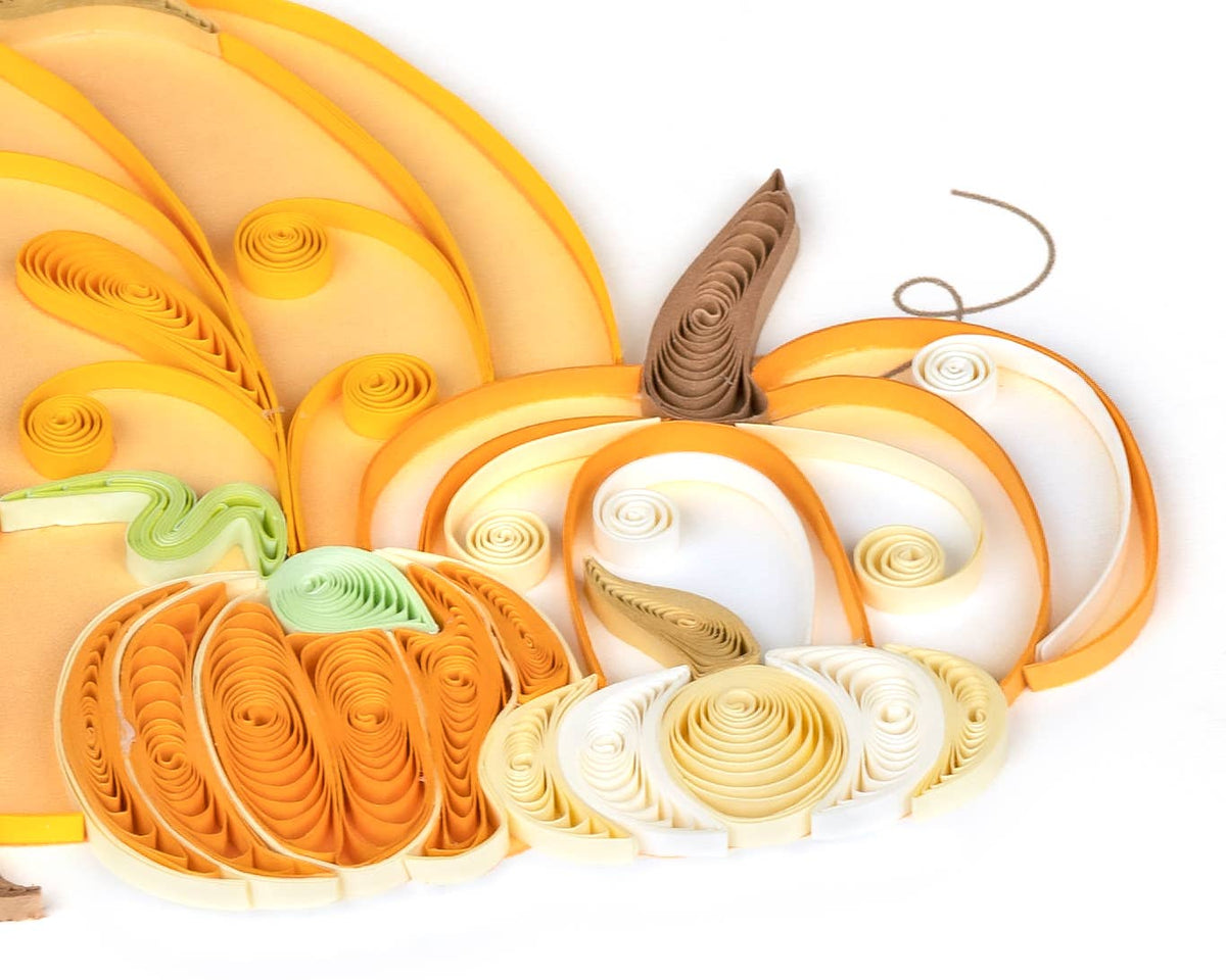 Quilled Greeting Card, "Assorted Pumpkins"