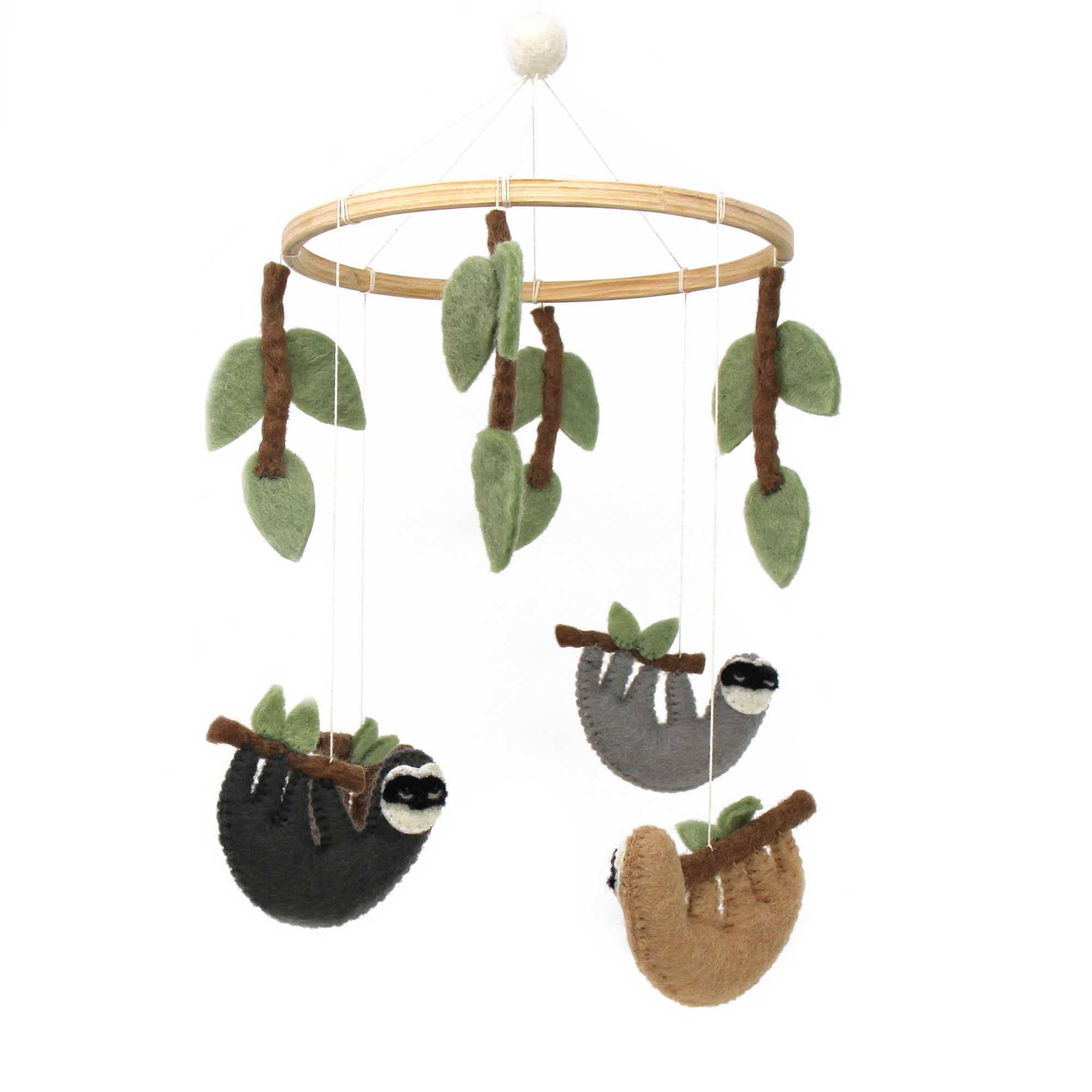 Sleepy Sloth Felt Baby Nursery Felt Mobile
