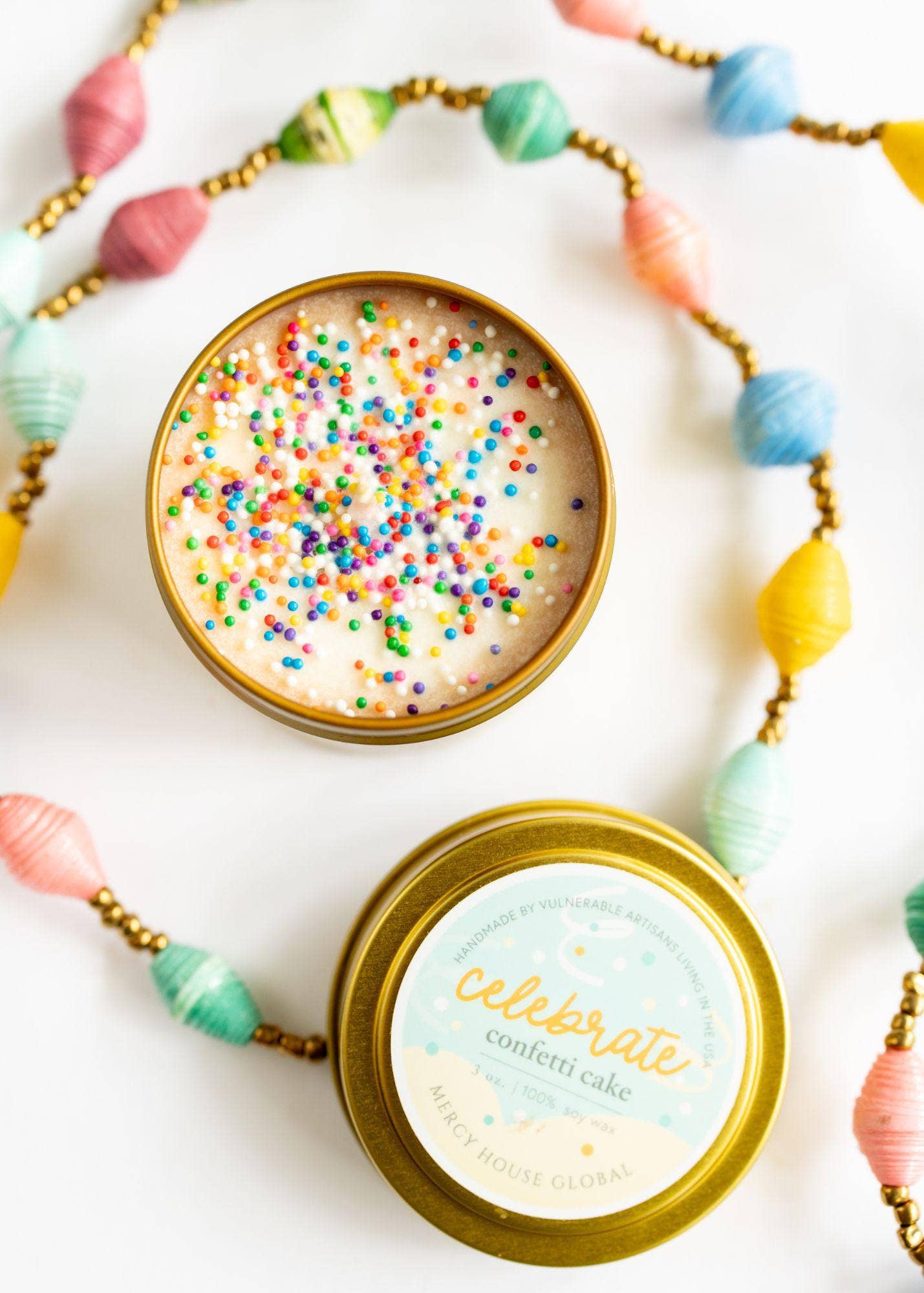 Celebrate Candle Tin with Sprinkles