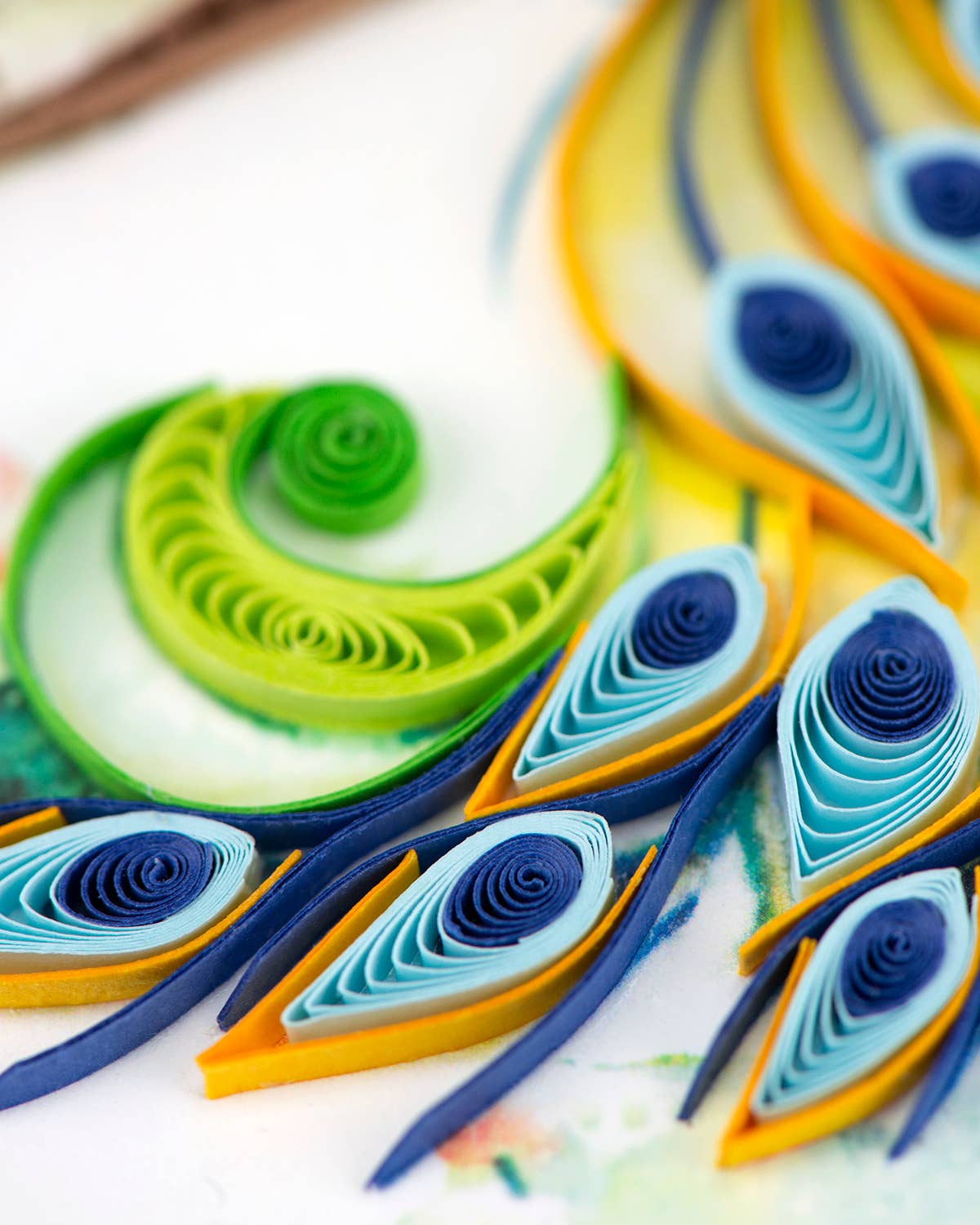 Quilled Greeting Card, "Posing Peacock"