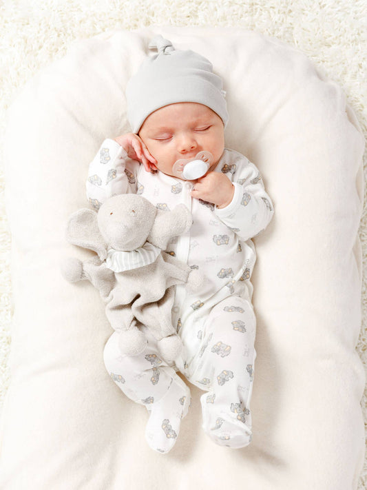 Organic Snap Footie, "Elephant Hugs and Kisses"