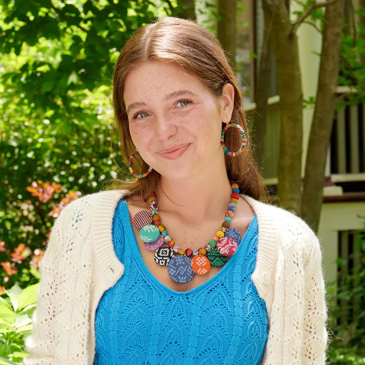 Necklace, Kantha Fluid Disc
