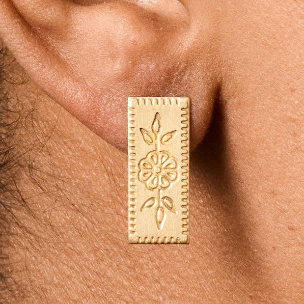 Arati Flower Bar Post Earrings