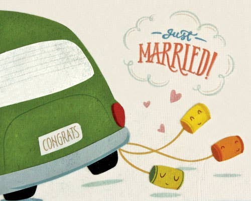 Recycled Paper Cards, "Wedding Cans"