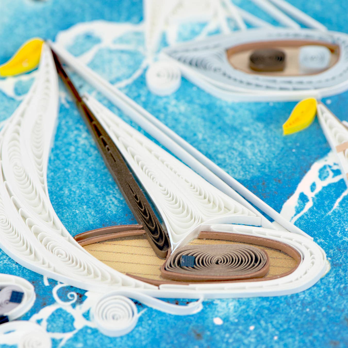 Quilled Greeting Card, "Sailboat Fleet"