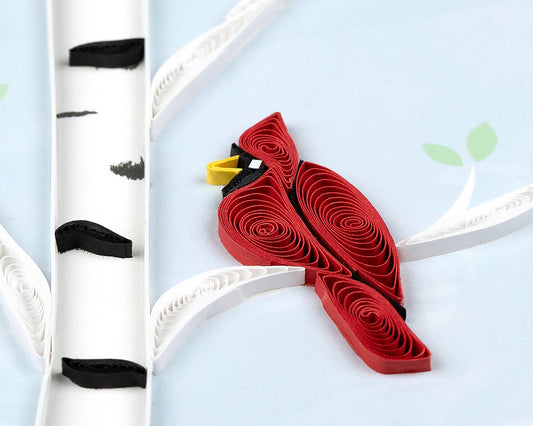 Quilled Greeting Card, "Cardinal Sympathy"