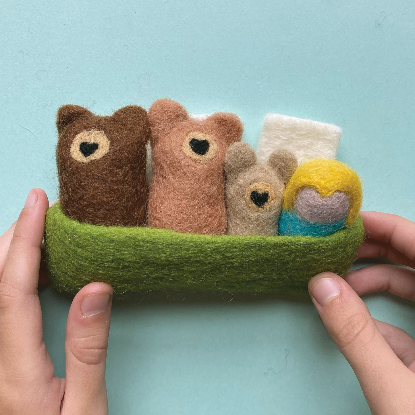 Felted "Pocket Pals", Goldilocks & The Three Bears