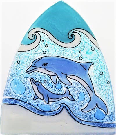 Glass Night Light - Dolphin