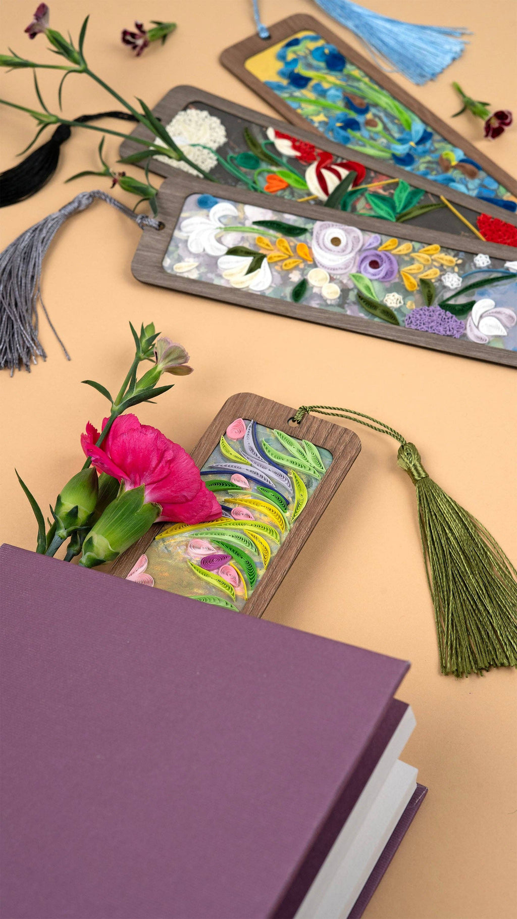 Quilled Bookmark, "The Path Through the Irises"
