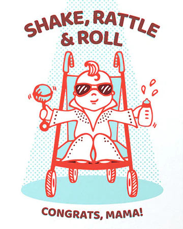 Recycled Paper Cards, "Baby Elvis Congrats"