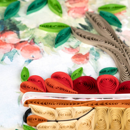 Quilled Greeting Card, “Apple Orchard”