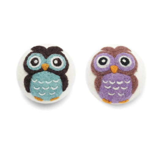 Eco Wool Dryer Balls, "Owls"