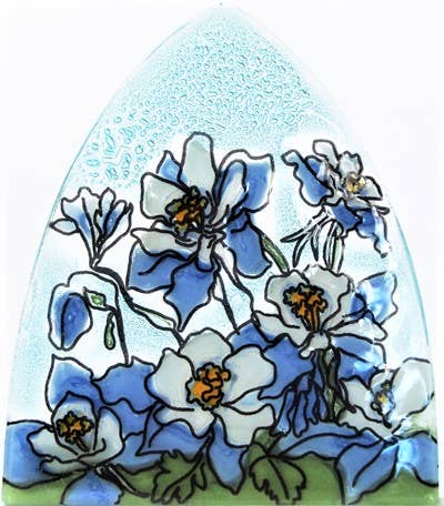 Glass Night Light - Blue Colombine
