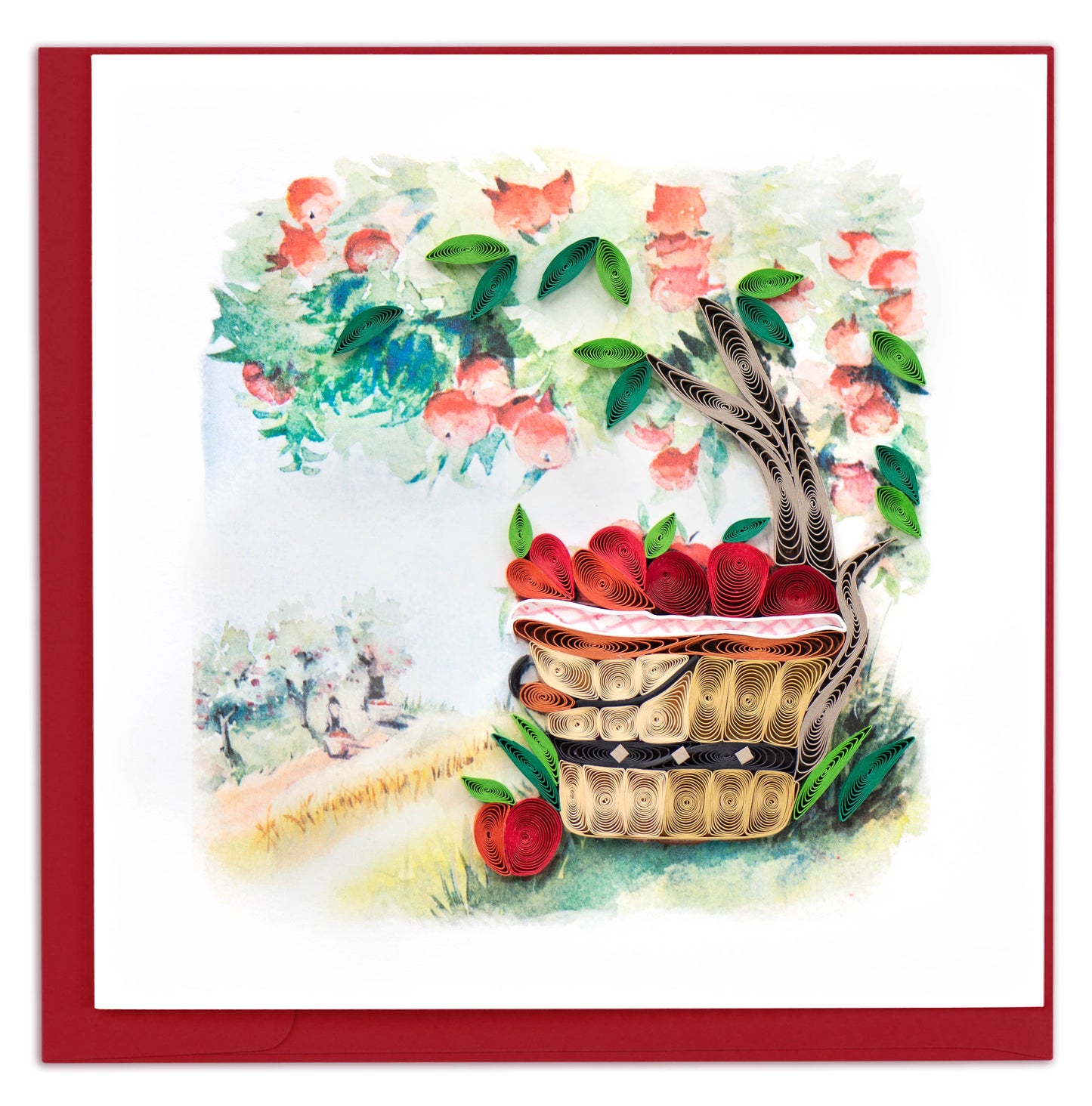 Quilled Greeting Card, “Apple Orchard”