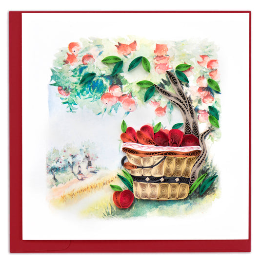Quilled Greeting Card, “Apple Orchard”
