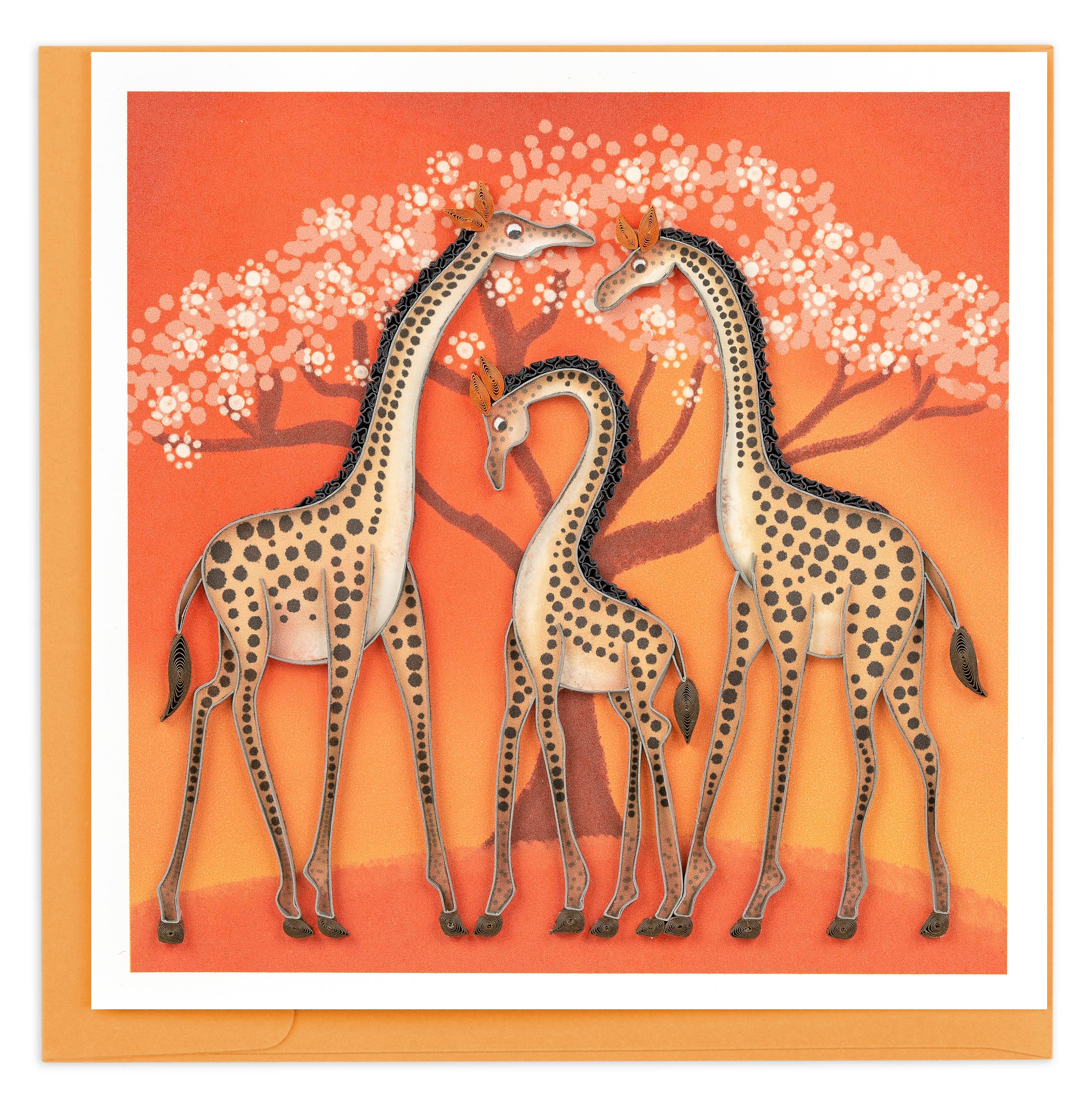 Quilled Greeting Card, "Tinga Tinga Giraffes"