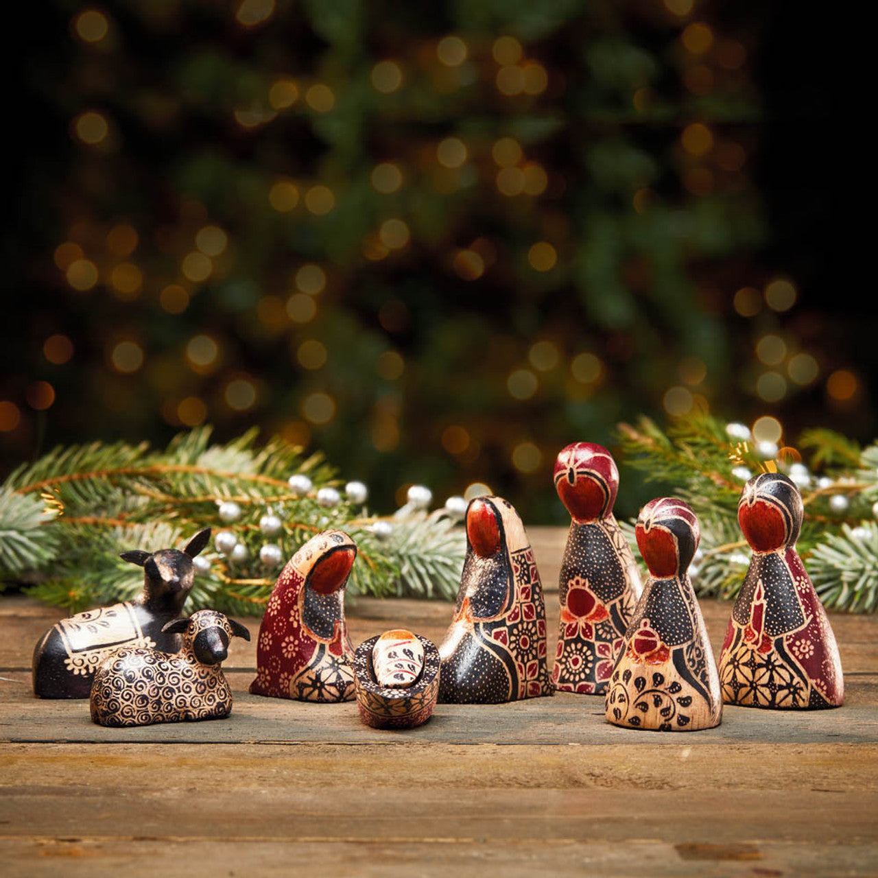 Merah Batik Hand Carved Nativity