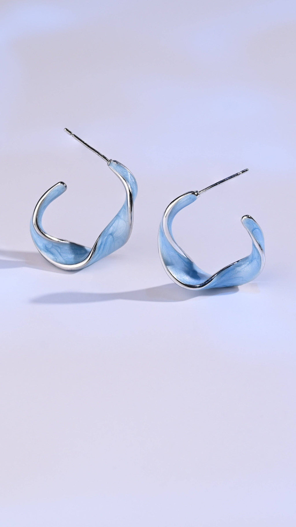 "With a Twist" Hoops in Sky Blue