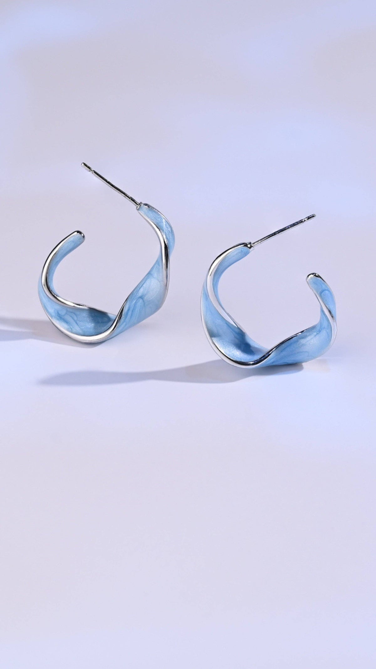"With a Twist" Hoops in Sky Blue