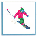 Quilled Greeting Card, "Skier"