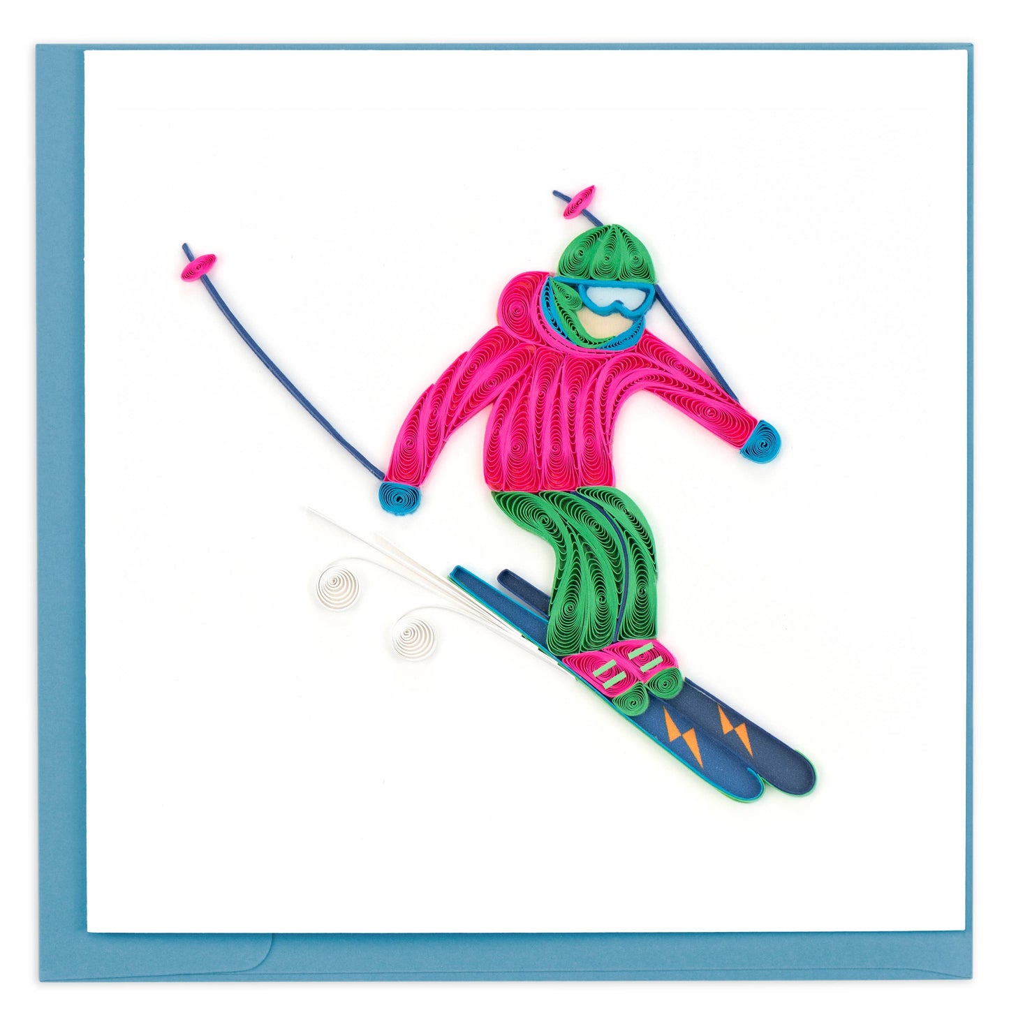 Quilled Greeting Card, "Skier"