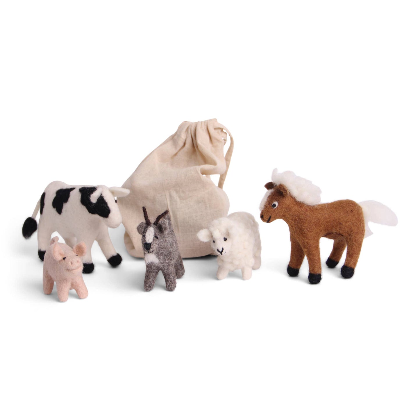 Felted Farm Animals, Set of 5