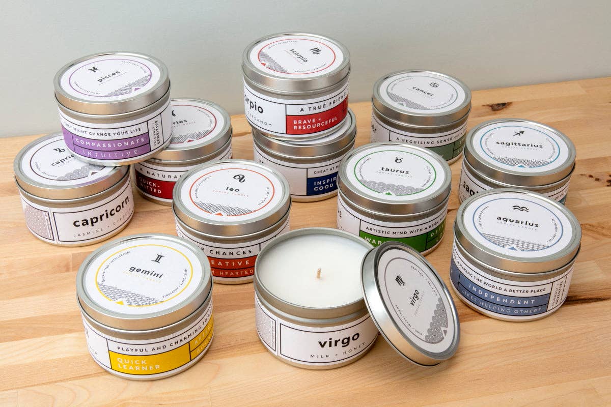 Travel Tin Candle, 6 oz - Zodiac Collection