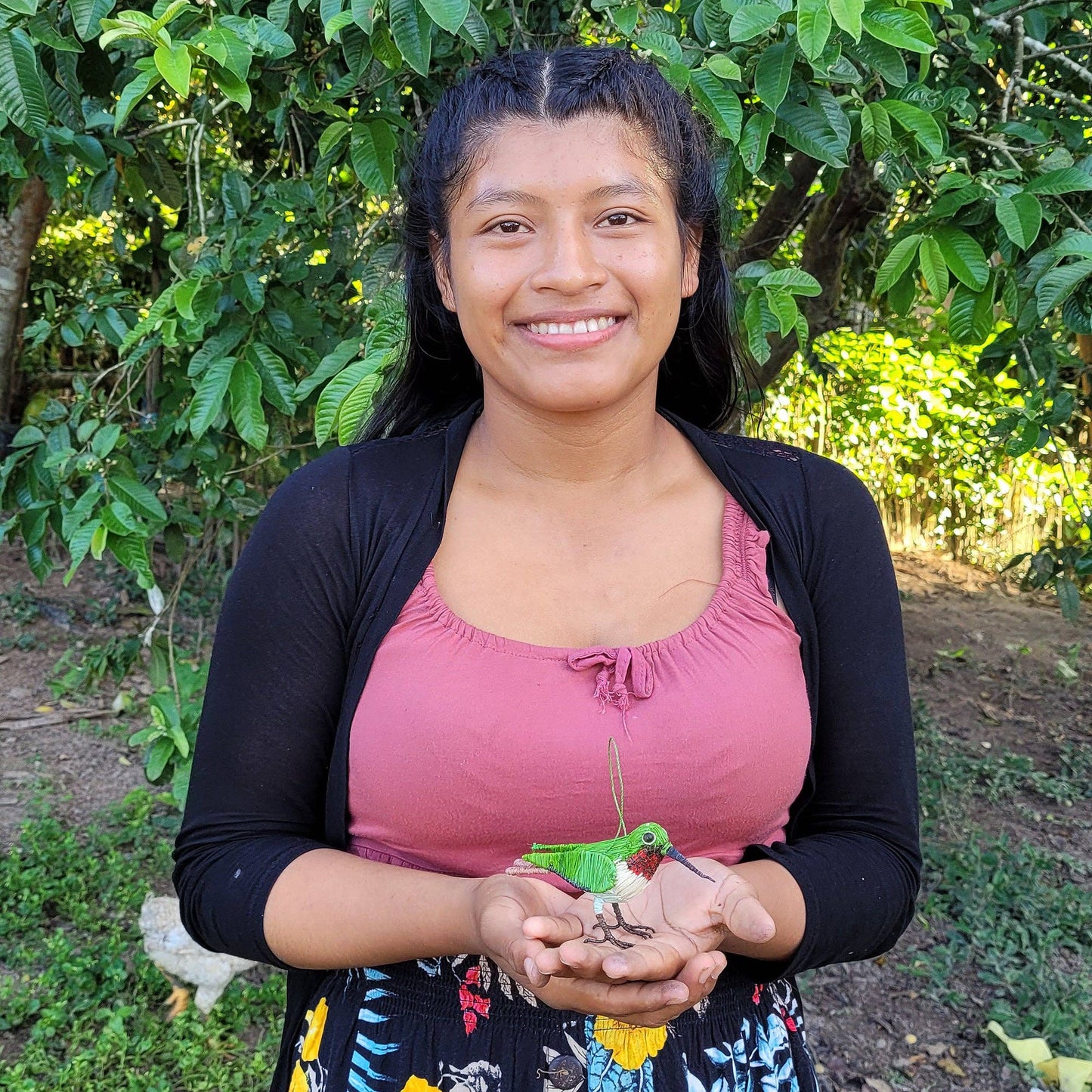 Ruby-Throated Hummingbird Woven Ornament