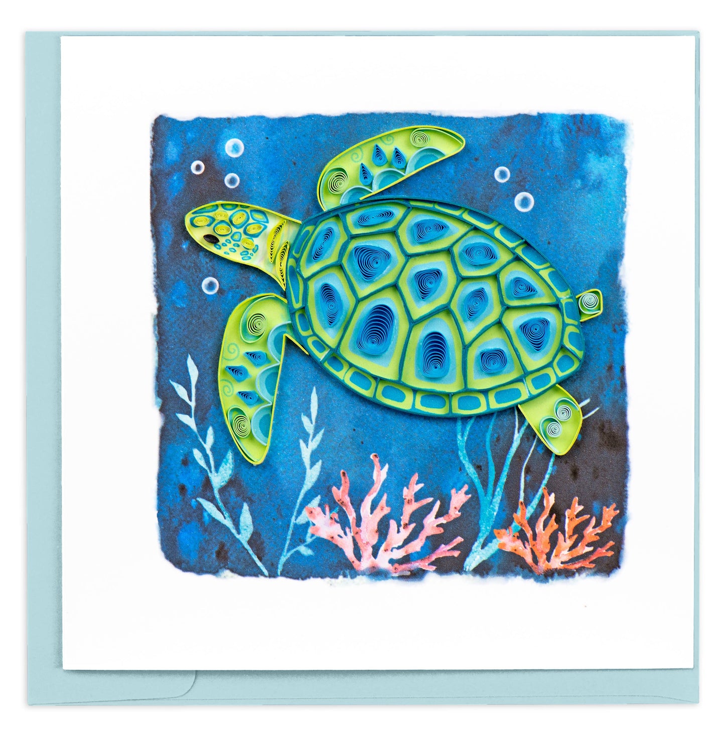 Quilled Greeting Card, "Decorative Sea Turtle"