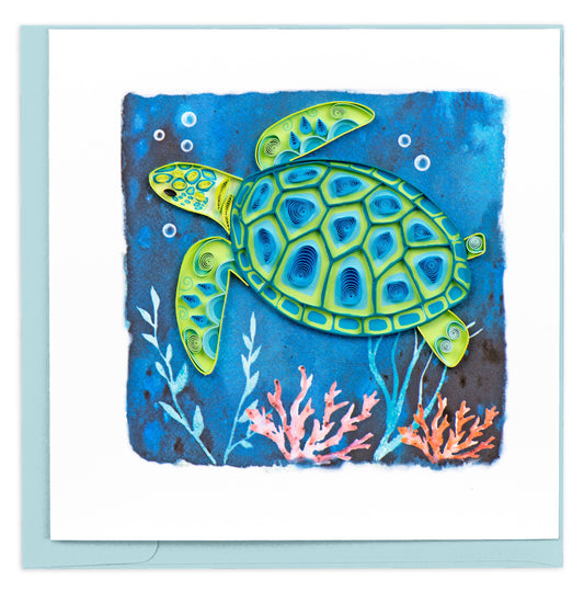 Quilled Greeting Card, "Decorative Sea Turtle"