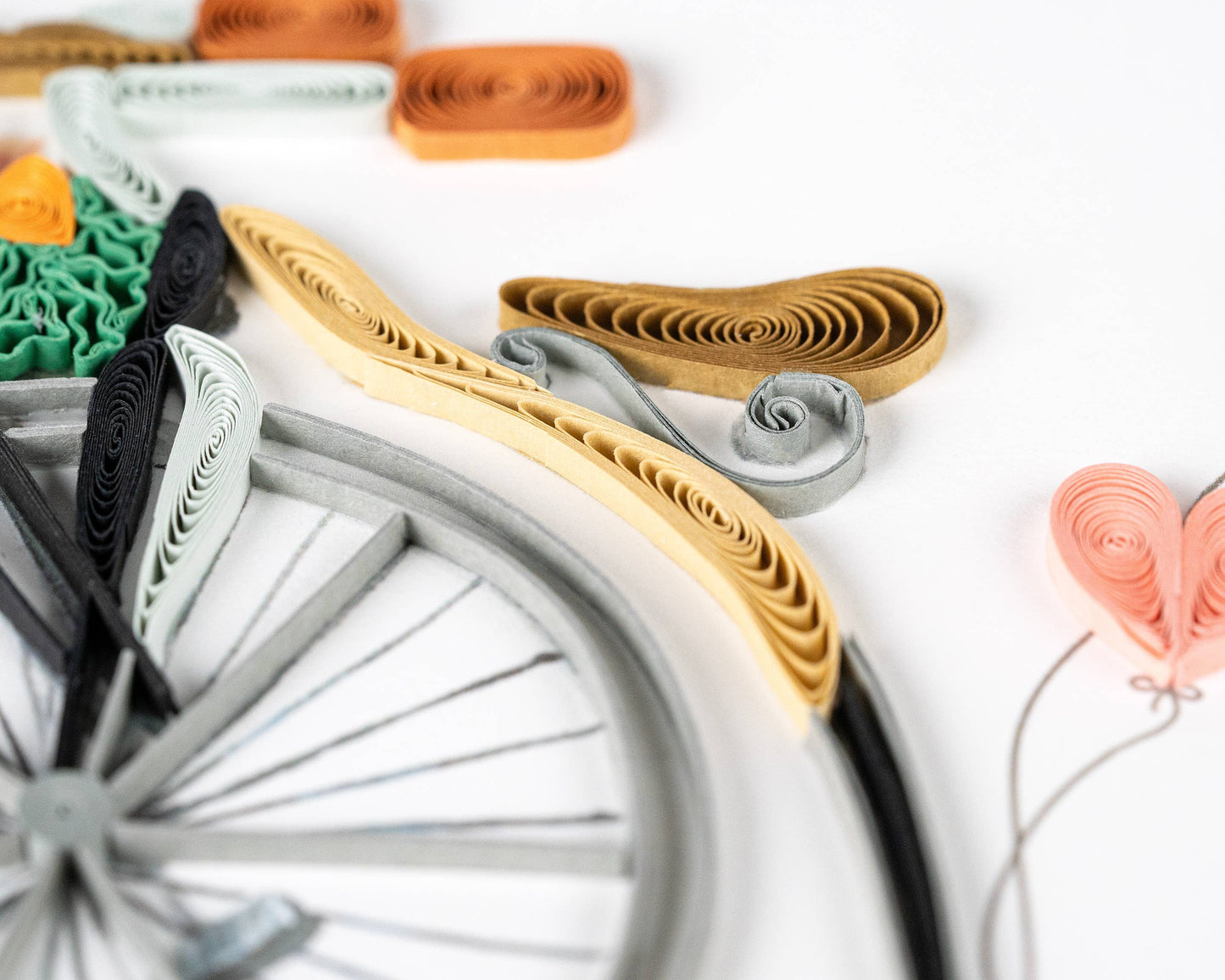 Quilled Greeting Card, "Antique High-Wheel Bicycle"