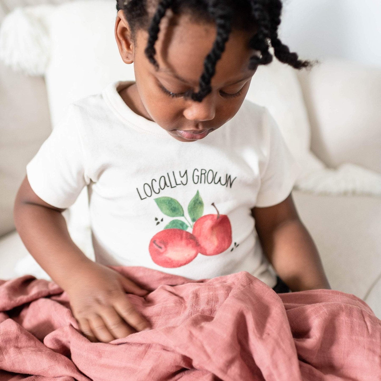 Organic Graphic Kid's Tee, "Locally Grown"