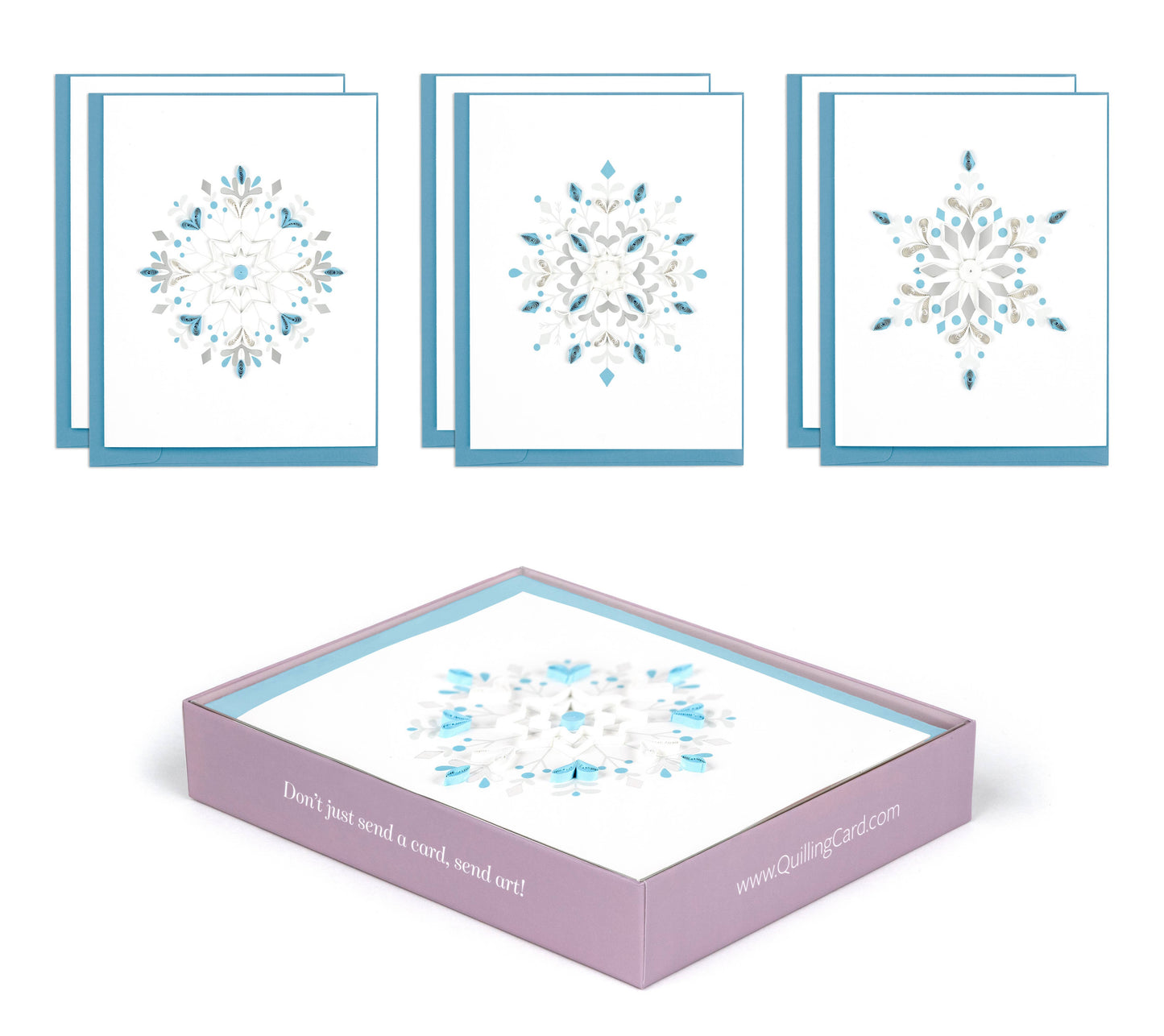 Quilled Note Card Box Set - Snowflakes